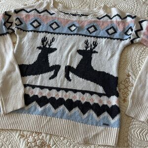 Garage Cream and Black Reindeer Sweater